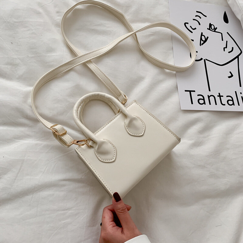 Tas Selempang Mini Dompet Lucu untuk Wanita Anak Perempuan Tas Tangan Clutch Pegangan Atas Kulit Imitasi dengan Rantai Tas Messenger Tas Bahu