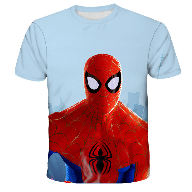 Camiseta de tendencia de moda de verano para niños y niñas, ropa informal de dibujos animados, disfraz de superhéroe de Marvel, Tops para niños