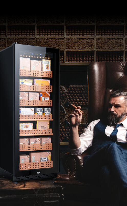 Tủ Lạnh Lạnh Rượu Làm Lạnh Cigar Humidor Tủ Tự Do Cao Nhỏ Gọn Rượu Tủ Lạnh 103 Chai Điều Khiển Kỹ Thuật Số Cửa Kính