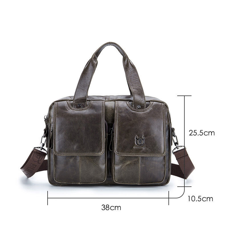 Men's Large Capacity Shoulder Bag Cross Body Sling Genuine Leather Crossbody Packtop Layer Cowhide Messenger Pack for Male