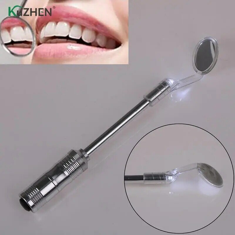 Espejo Dental con luz LED para el cuidado de los dientes, herramienta de higiene bucal, superbrillante, iluminada, 1 ud.