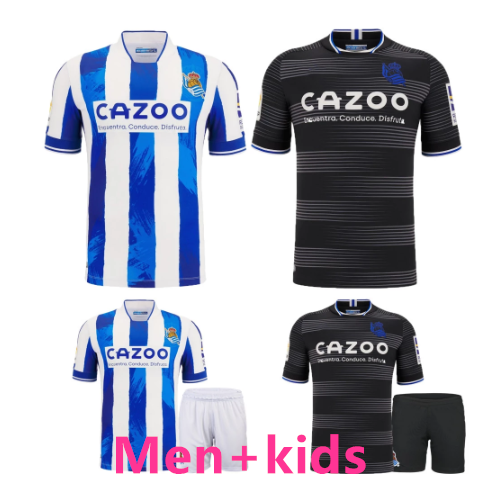 Crianças 2022/23 real sociedad personalizar silva januzaj willian isak masculino t-shirts kit