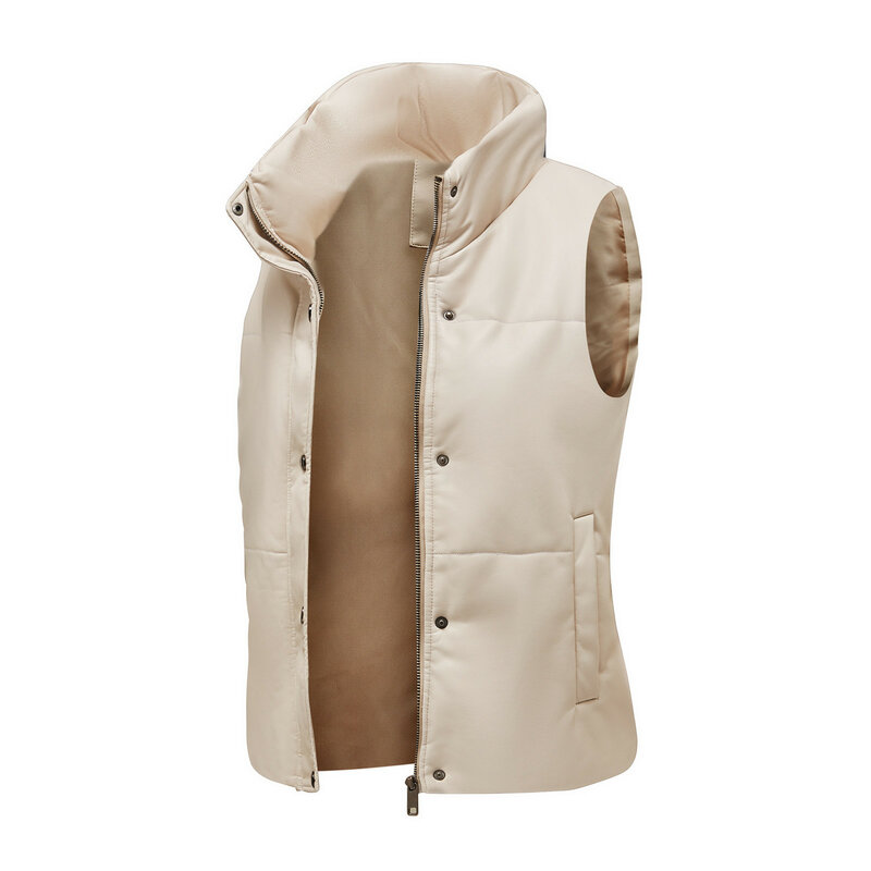 Chaqueta de piel sintética para mujer, chaqueta de manga larga con cremallera, ligera y ajustada, de longitud media, Invierno