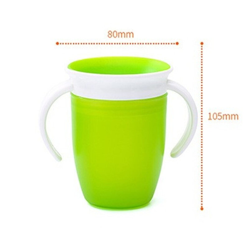 1PC 360 Baby Cups Can Be Rotated Magic Cup Baby Learning Drinking Cup LeakProof Child Water Cup Bottle 240ML Copos