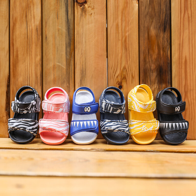Sandal Anak-anak Fashion Musim Panas Sepatu Kasual Anak Laki-laki Perempuan Velcro Antilembap