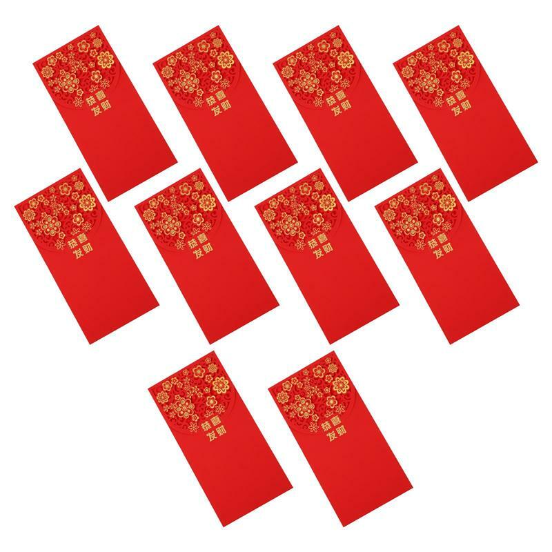 10 шт., красные конверты для китайского весеннего фестиваля
