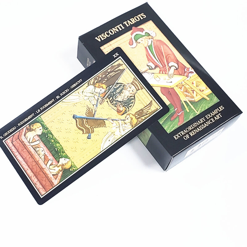 ยอดนิยมผลิตภัณฑ์12X7cm Visconti Tarot ภาษาอังกฤษการ์ดสำหรับผู้ปกครอง-เด็ก Interactive ตลกที่น่าสนใจเกมกระดาน