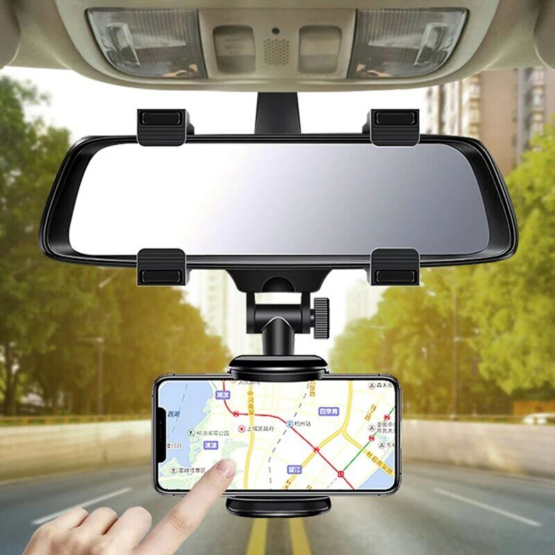 Soporte giratorio Universal para espejo retrovisor de coche, base para teléfono móvil, GPS, para espejo retrovisor, 360