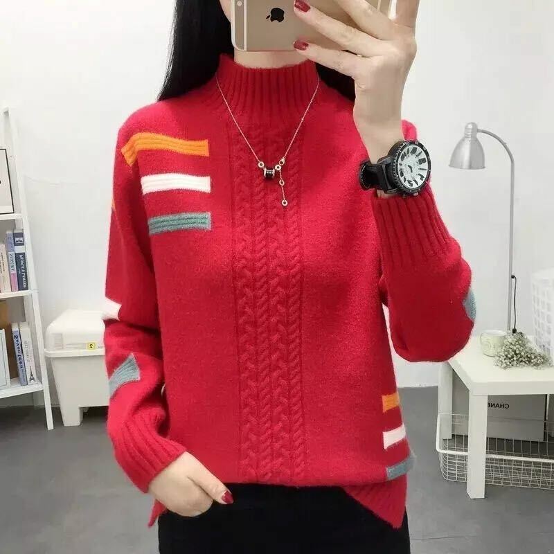 女性用タートルネックセーター,長袖,暖かいニットのリブ編みセーター,韓国の伸縮性のあるスリムフィット,柔らかく,秋,2022