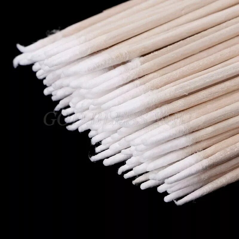 100Pcs/Pack Small Cotton Swab Wooden Handle For Tattoo Eyebrow Beauty Makeup Nail Drop Shipping