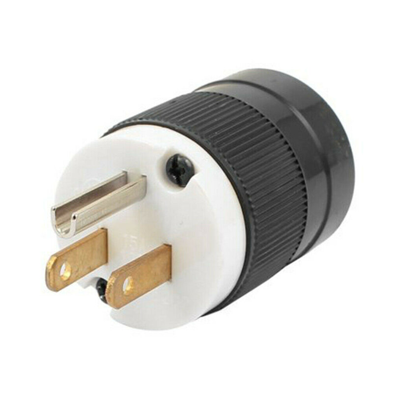US Industrial Connector American Nema 5-15P Male Plug Self-wiring Connector For Power Cord 15A 125V Straight Blade Replacement