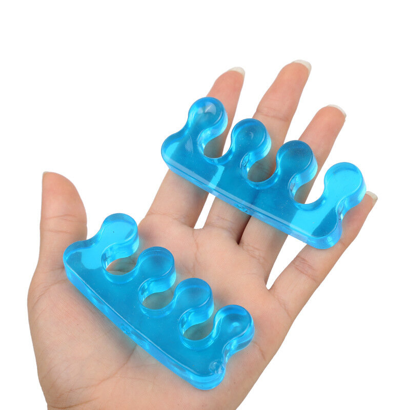 Separador de dedos de silicona suave para manicura y pedicura, separador Flexible para dedos de los pies, herramienta alisadora de separación, 2 piezas