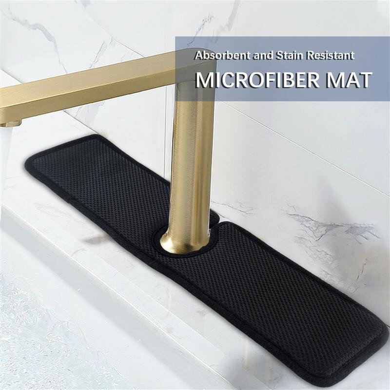 2 PCS Faucet Wraparound Splash Catcher Absorbent Mat Dish Drying Pads for Kitchen Bathroom Rv Faucet Counter Sink Water Prevent