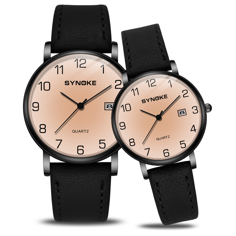 นาฬิกาคู่แฟชั่นหรูหรากันน้ำสายหนังนาฬิกาควอตซ์สุภาพสตรีหรูหราของขวัญคู่รักนาฬิกาของขวัญ relogios masculino