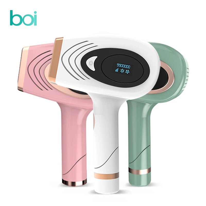 Boi-depiladora láser eléctrica para mujeres, fotodepiladora permanente indolora con 9 engranajes, 900.000 Flashes, LCD, IPL