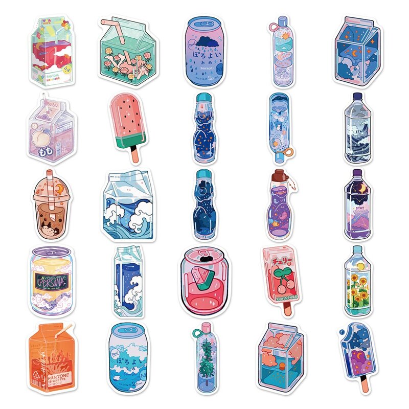 10/30/50PCS INS Style Cute Drink Graffiti Stickers valigie laptop cellulare chitarra tazza d'acqua giocattoli per bambini adesivo impermeabile