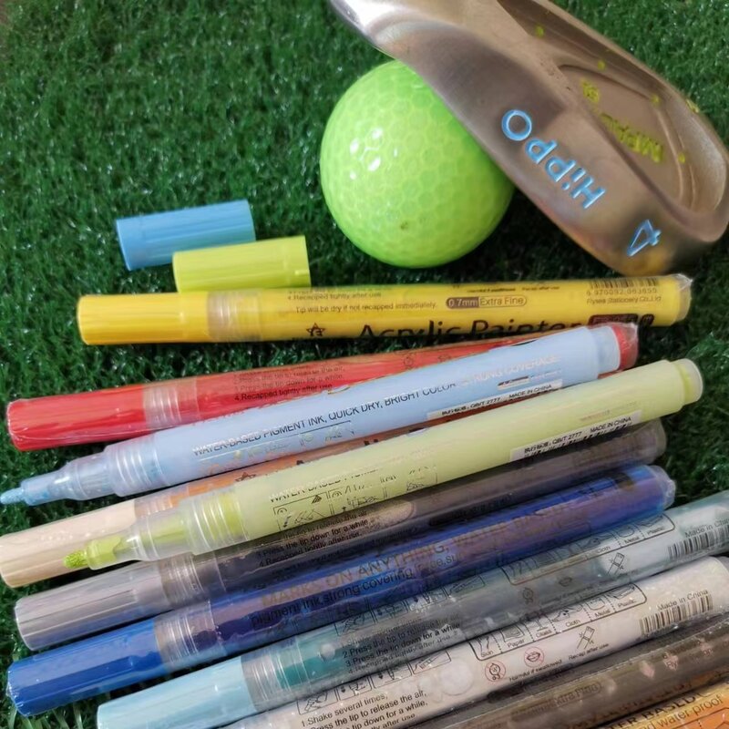 Golf Club Workshop ปากกากอล์ฟคลับหัวปากกาปากกาสีสำหรับ Journaling Doodling Painting กอล์ฟคลับตกแต่ง