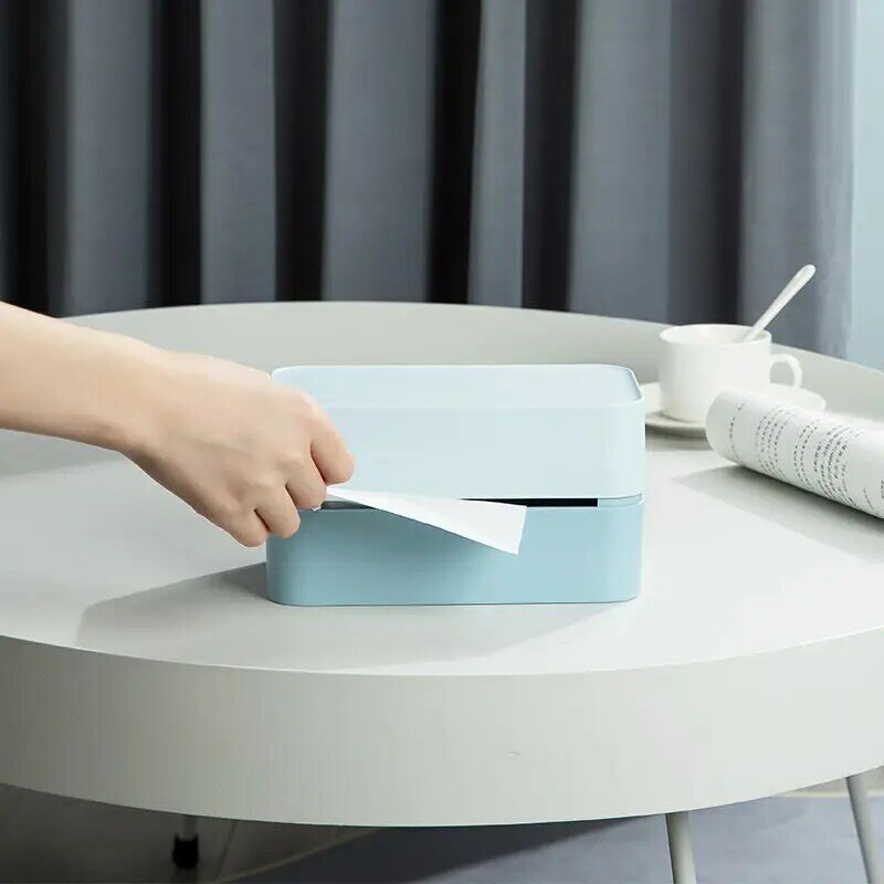 Xiaomi Youpin ง่ายกล่องกระดาษทิชชูในครัวเรือนหนากระดาษพลาสติกกล่องลิ้นชักห้องนั่งเล่นพลาสติกผ้า...