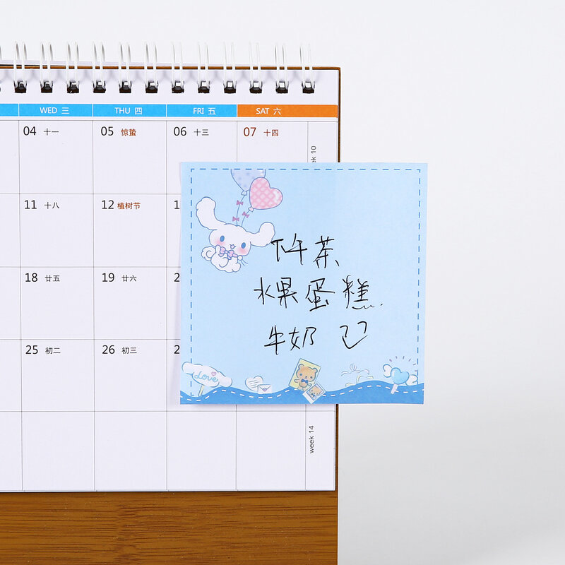 Bloco de notas dos desenhos animados bloco de notas coreano bonito coelho cor pegajoso notas estudante japonês adesivos mensagem escola escritório plano tag caderno