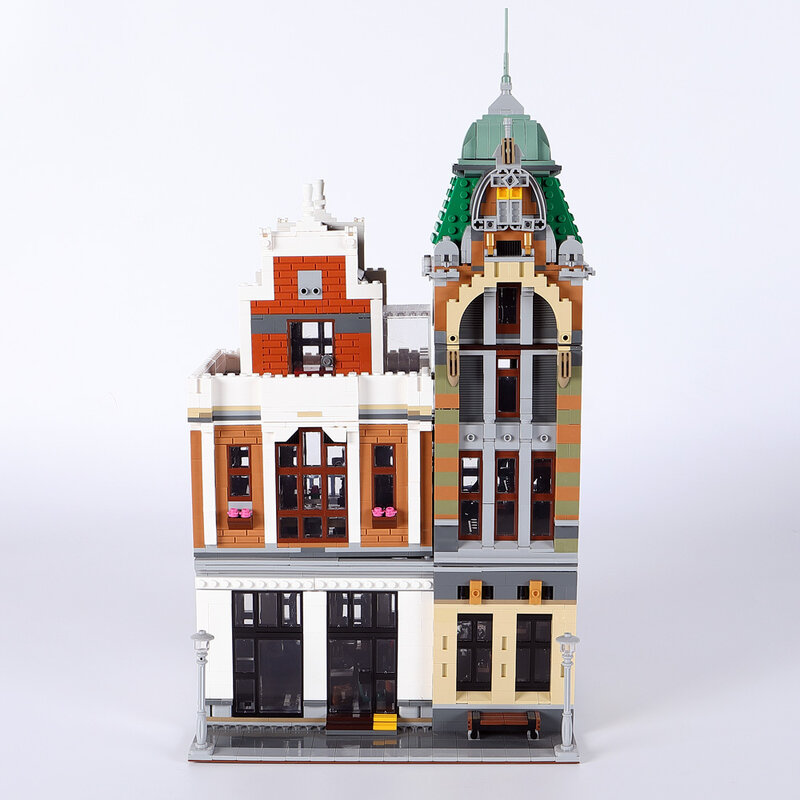 JIESTAR-크리에이티브 엑스퍼트 Moc 우체국 스트리트 뷰 89126 피스, 벽돌 모듈러 하우스 빌딩 블록 모델 완구, 유럽 마을, 4133