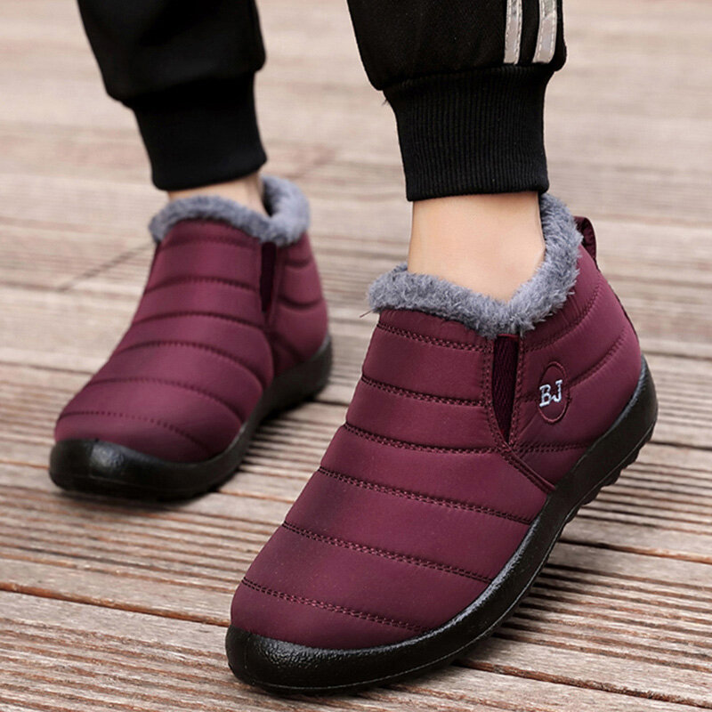 Zapatillas de deporte gruesas para Mujer, zapatos impermeables para caminar, calzado de talla grande, color negro, invierno, 2022