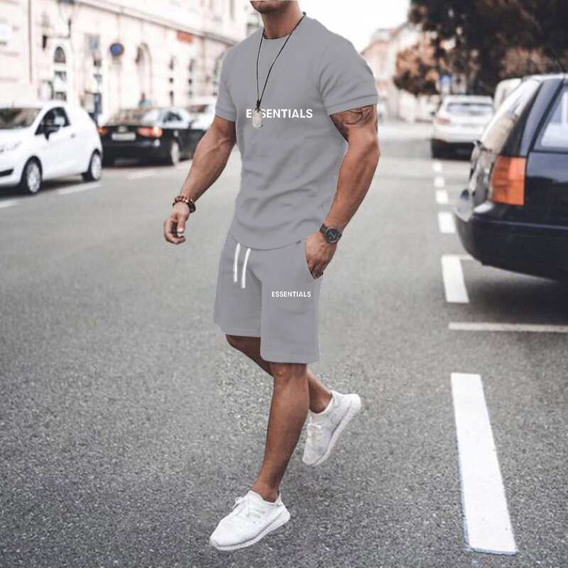 Homem fatos de treino 2022 moda masculina primavera roupas marca t camisa shorts manga curta jogging ternos streetwear masculino sweatsuit