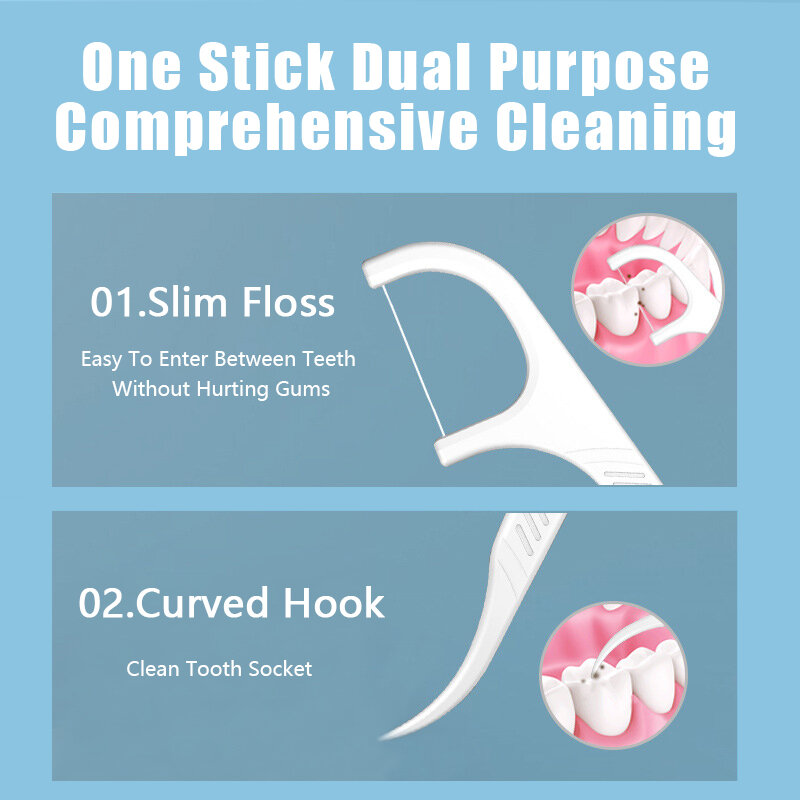 100/200 pces encaixotado dental floss vara dupla saída dental ferramenta escova interdental para a limpeza dos dentes suplemento automático floss vara