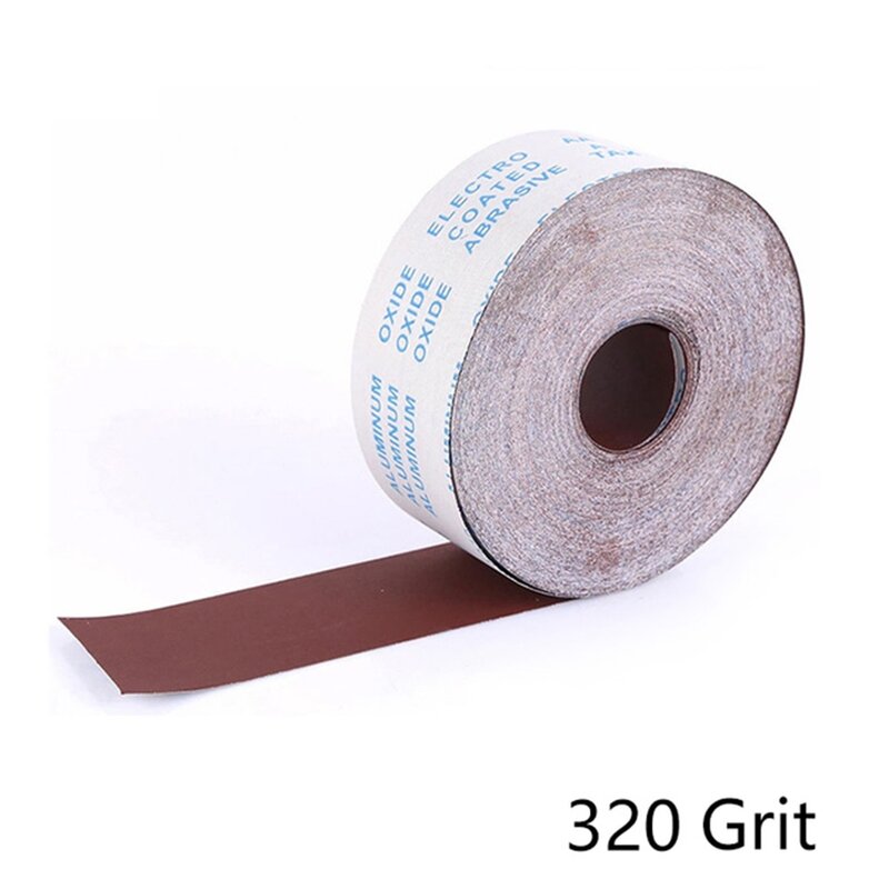 Burable 80/120/180/240/320/600grit Sanding Screen 5 Meter 100mm Emery Cloth Roll Soft Texture Grinding Polishing Woodcarving