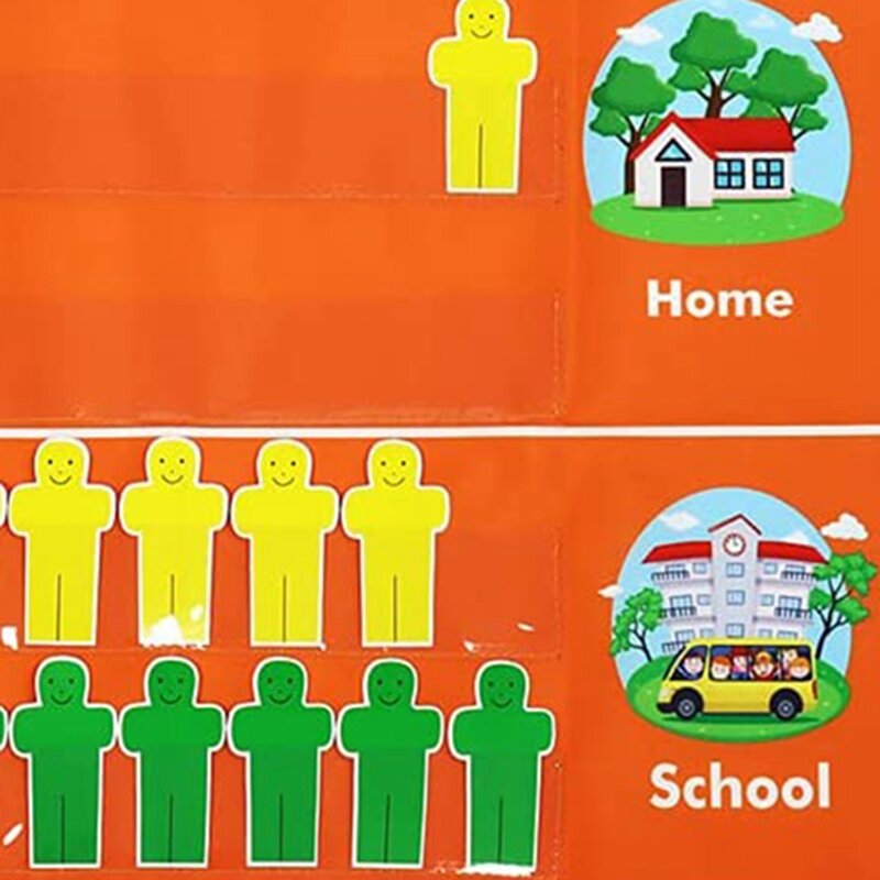 Gráfico do comparecimento da sala de aula ajudando a carta do bolso das mãos, gráfico do bolso da gestão da sala de aula para a sala de aula, homeschool