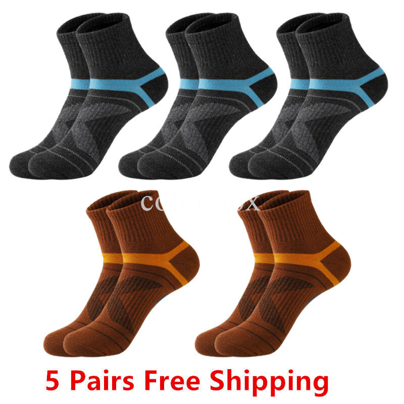 5 Pairs Man Cotton Short Socks Fashion Breathable Men Comfortable Casual Ankle Sock Pack Male Plus Size EU 40-44 Medias
