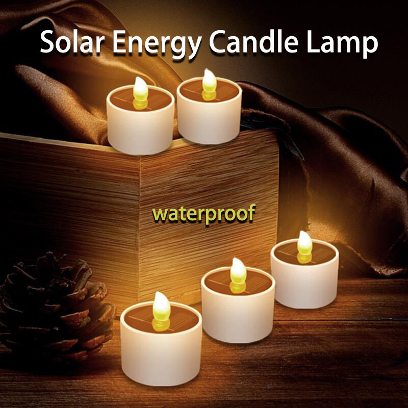 Lamp Solar Energy Controlled LED Outdoor Waterproof Candles Lights Home Decor Fake Candles For Indoor Garden Patio Terrace