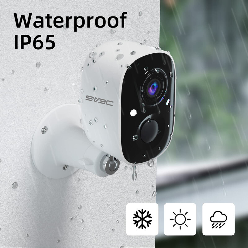Câmera de vigilância sem fio com painel solar, câmeras de vigilância ao ar livre, Home Security impermeável, CCTV IP, Wi-Fi, SV3C, 1080P