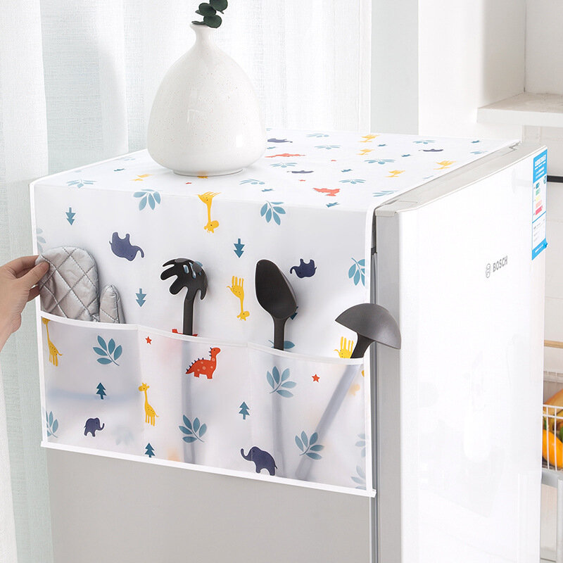 Copertura del frigorifero impermeabile PEVA custodia antipolvere per copertura stampata lavatrice copertura del frigorifero artigianato domestico cucina