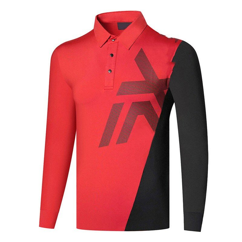 Golf Clothing Men's Sports and Leisure Golf Wear Outdoor Breathable Anti-pilling Polyester Quick Dry Long-sleeved T-shirt Polo