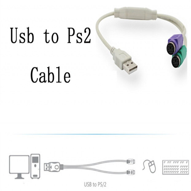 1 Buah USB Male To PS/2 PS2 Female Converter Cable Cord Converter Adapter Keyboard