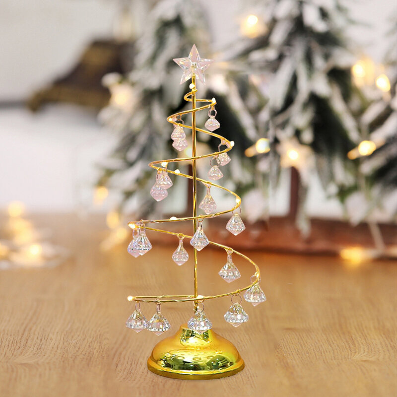 Kerstboom Licht Lichtgevende Kerst Kristallen Ster Licht Lantaarn Party Props Thuis Haard Decoratie Benodigdheden