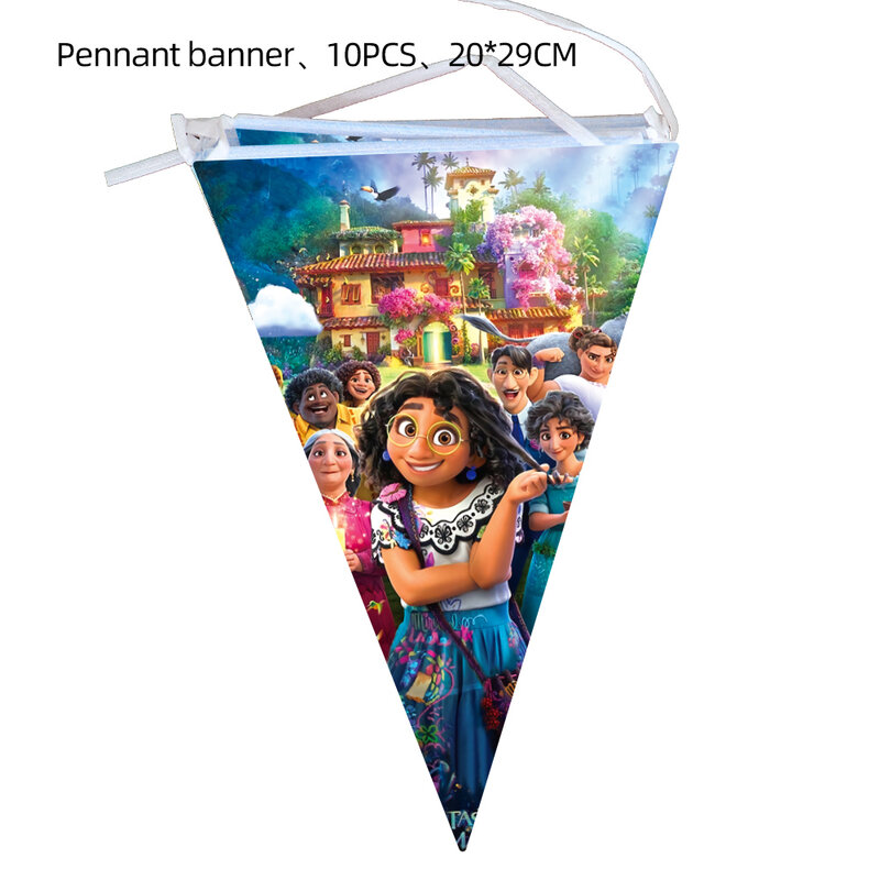 Disney Encanto dekoracje na imprezę urodzinową jednorazowe zastawy stołowe zestaw papierowe kubki i talerze flagi Baby Shower Kids Girls zaopatrzenie firm