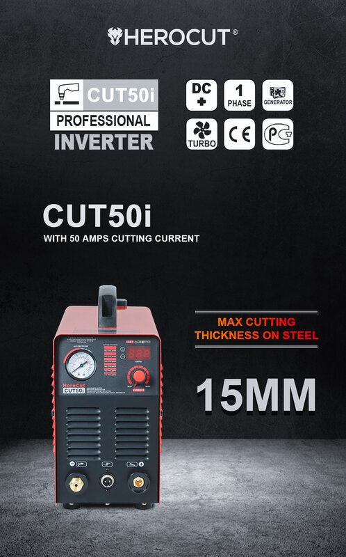 Plasma Cutter CUT50i CUT50D 50Amps 220V DC Air Plasma cutting machine clean cutting thickness 15mm