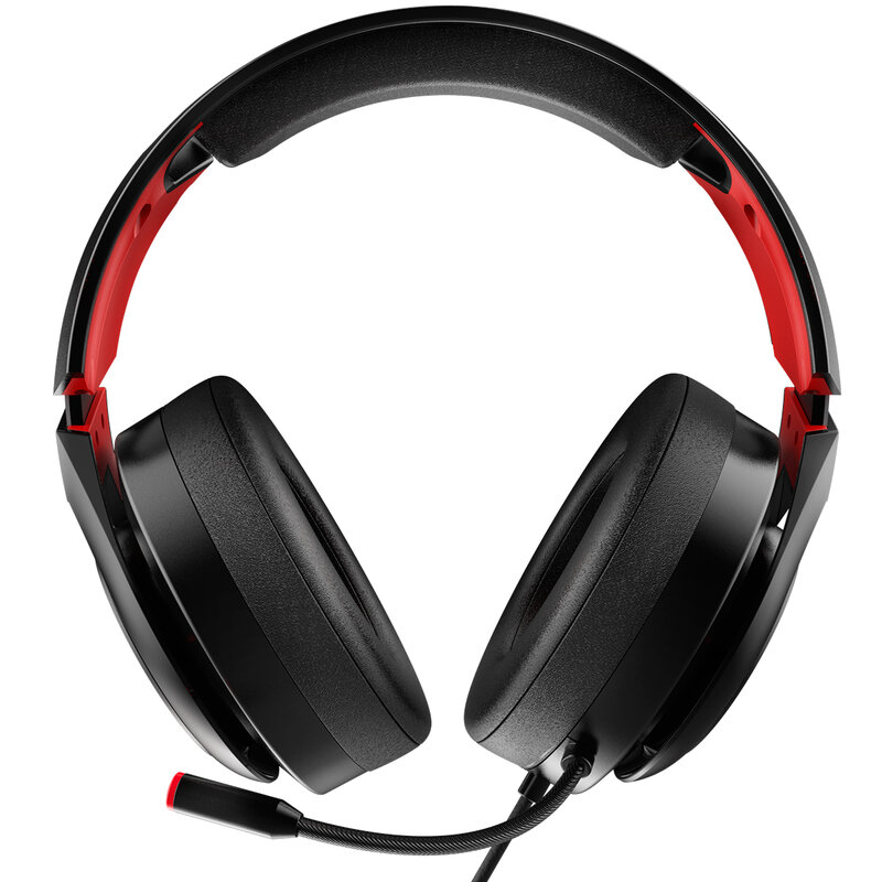 Ozônio rage X40-Gaming fone de ouvido com microfone, 7.1 de som virtual, software, 50m alto-falantes, led vermelho, faixa ajustável, controlador, ps4 compatível, ergonômico, preto