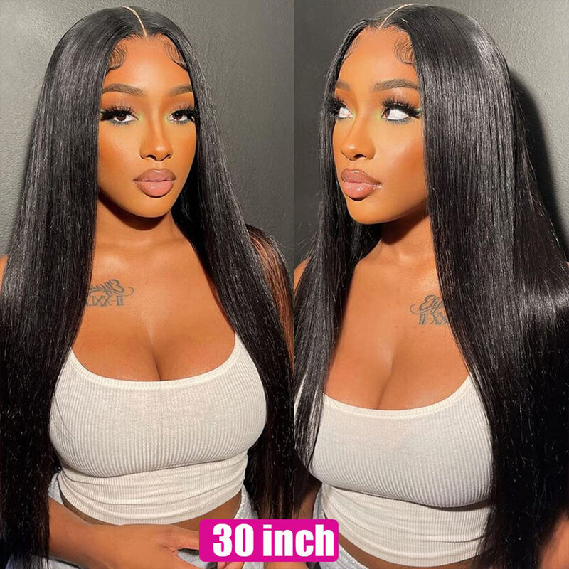 Bone Straight Human Hair Wigs For Women 4X4 Transparent Lace Closure Wig Pre Plucked With Baby Hair 13x6 360 Lace Frontal Wigs