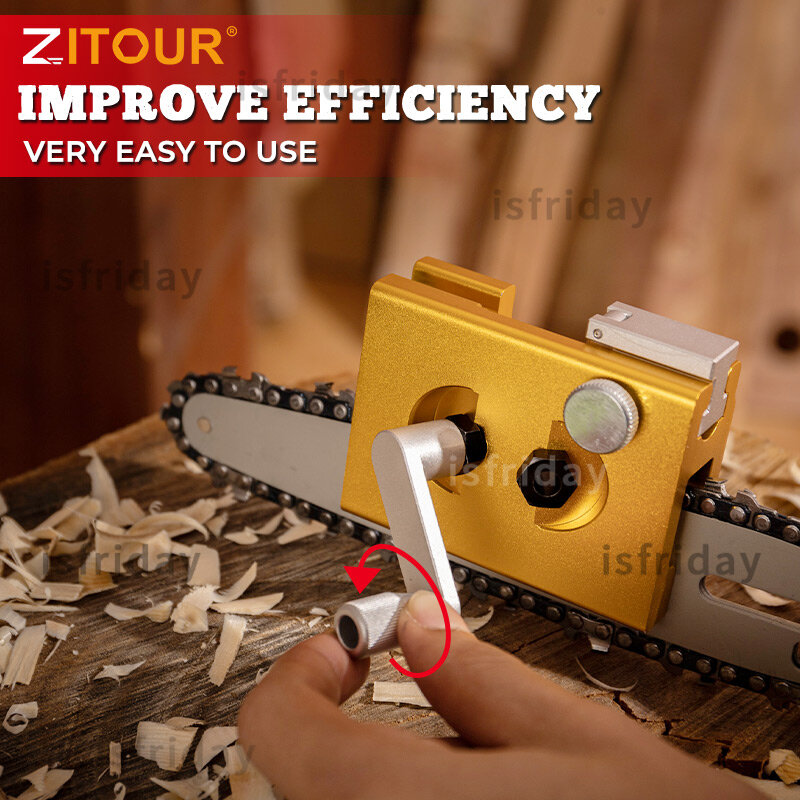 Zitour® Easy Portable Chainsaw Sharpener With 3PCS Grinder Stones Aluminium Chainsaw Sharpening Jig Chain Saw Drill Sharpen Tool