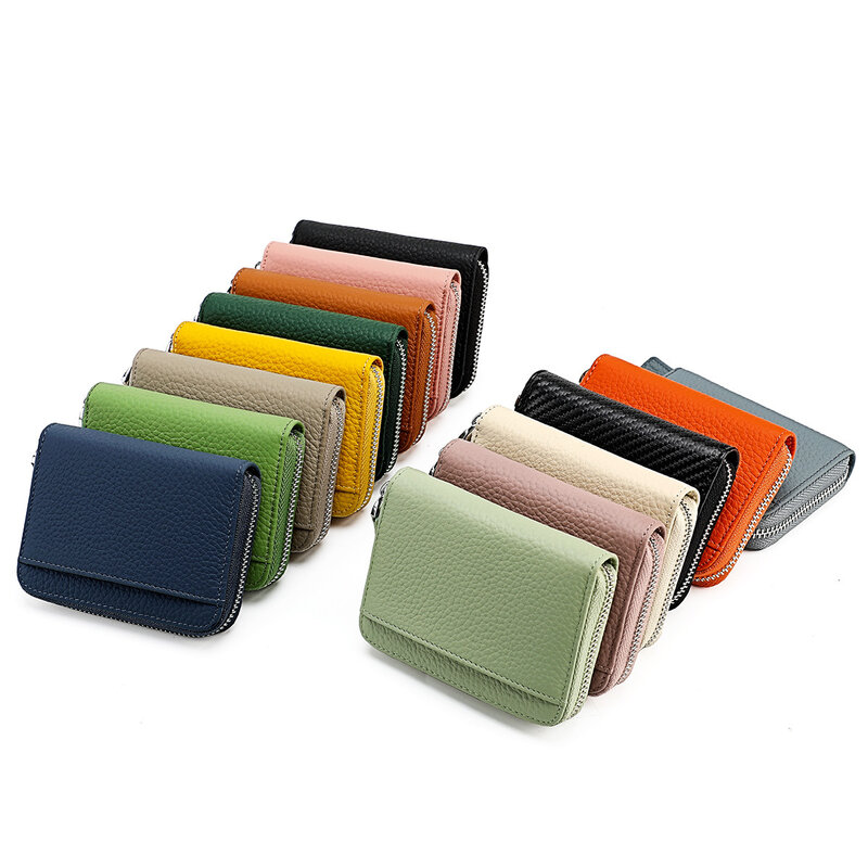 Fashion New portamonete in vera pelle Unisex Smart Change Pocket uomo porta carte Rfid portafogli corti da donna portamonete portatile