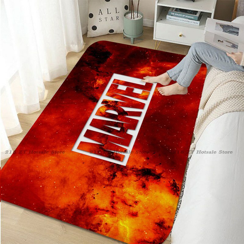 Alfombrillas antideslizantes con logotipo de Marvel para habitación, cojín de tira larga absorbente de agua, alfombra de bienvenida para dormitorio