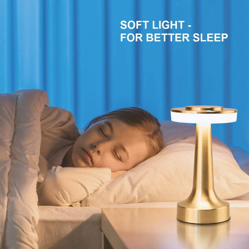 Lámpara de mesa de Bar Retro LED con Sensor táctil, lámpara de escritorio inalámbrica, portátil USB Luz Nocturna, lámpara de mesita de noche para restaurante, Bar, café y dormitorio