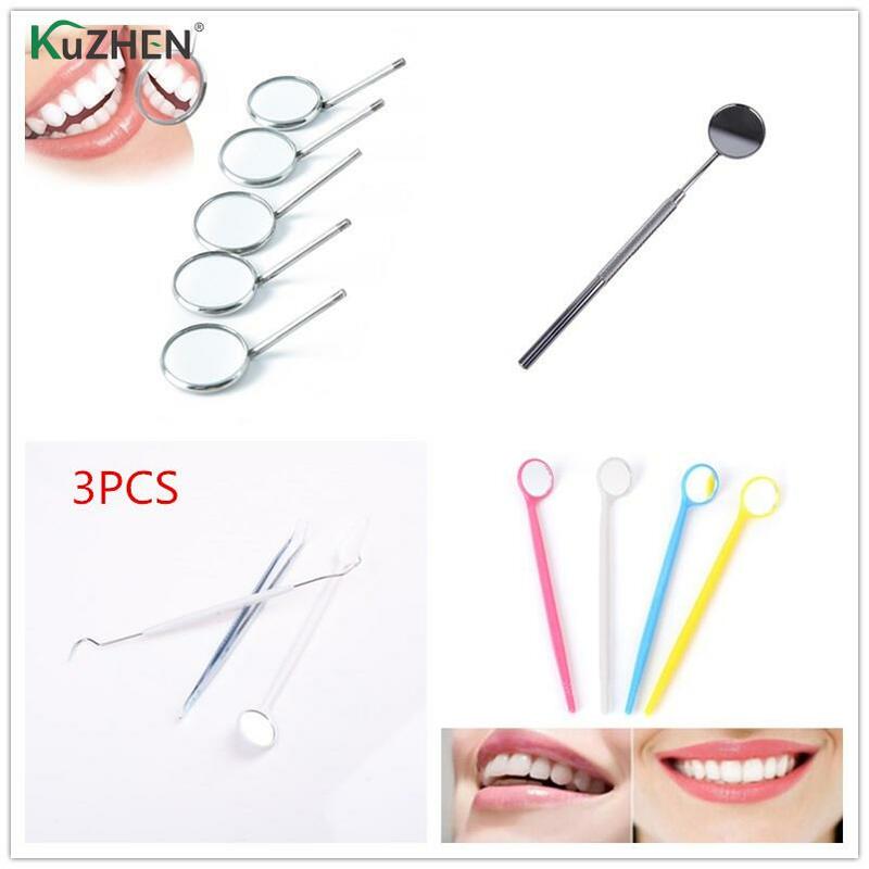 3PCS/1PCS strumenti per specchio dentale in acciaio inossidabile/plastica bocca per il controllo degli strumenti di estensione delle ciglia e denti denti puliti orale