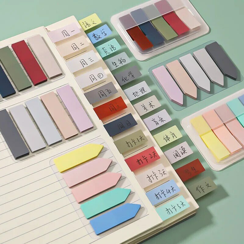 다채로운 형광 색인 스티커 메모지, 크리에이티브 오피스 학교 메모 패드 메모장, 자체 접착 스티커, 100 매/팩