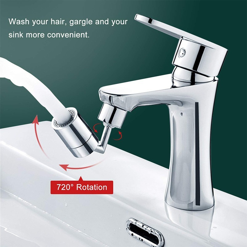 720 Degree Plastic Rotatable Tap Aerator Universal Splash Filter Saving Faucet Sprayer Head Bathroom Filter Bubbler 1 Water Mode