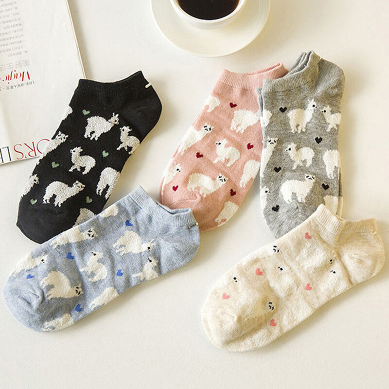 Calcetines tobilleros de algodón para mujer, calcetín Invisible, estilo Alpaca, transpirables, de calidad, 6 piezas = 3 pares