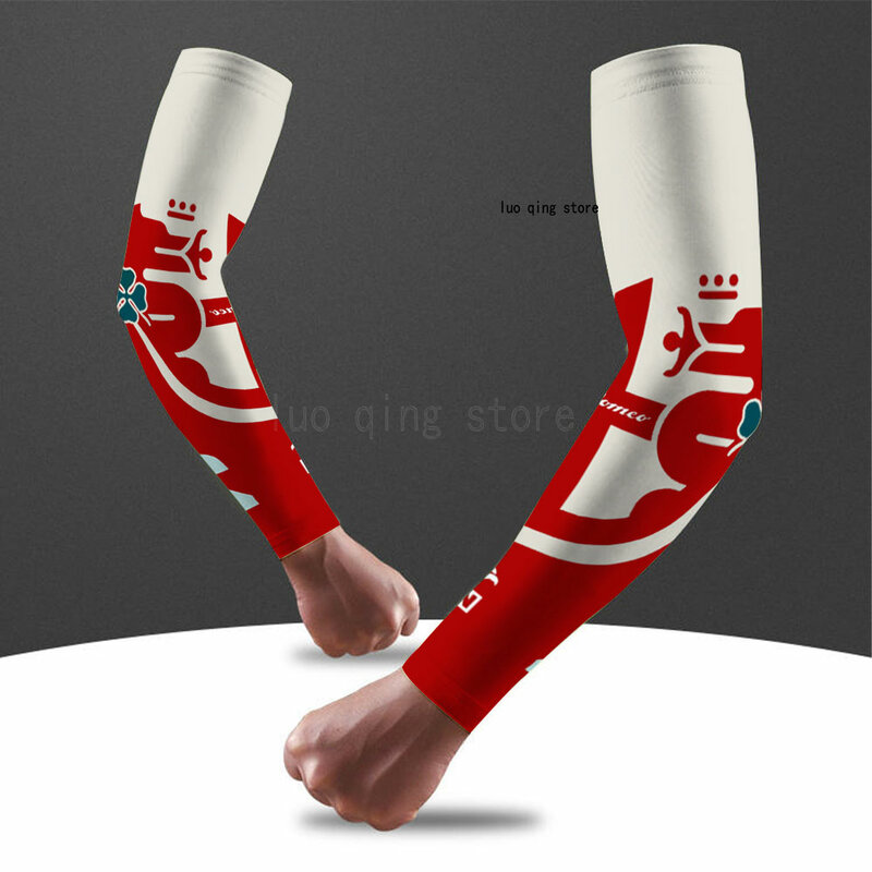 BKQU-Protectores de brazo transpirables para deportes al aire libre para hombres y mujeres, Mangas de protección solar de moda con elasticidad completa, nueva Fórmula 1