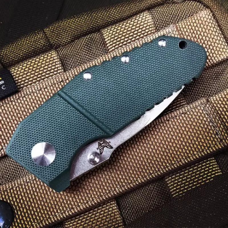 Cuchillo plegable M390 de aleación de titanio, cuchillos de bolsillo de autodefensa para acampar al aire libre, mango G10, 755